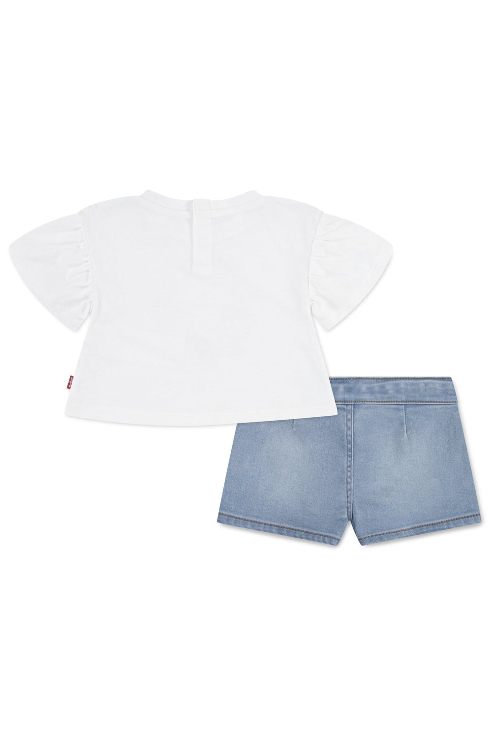 Levi's® White Floral T-Shirt & Denim Shorts - Millie and John