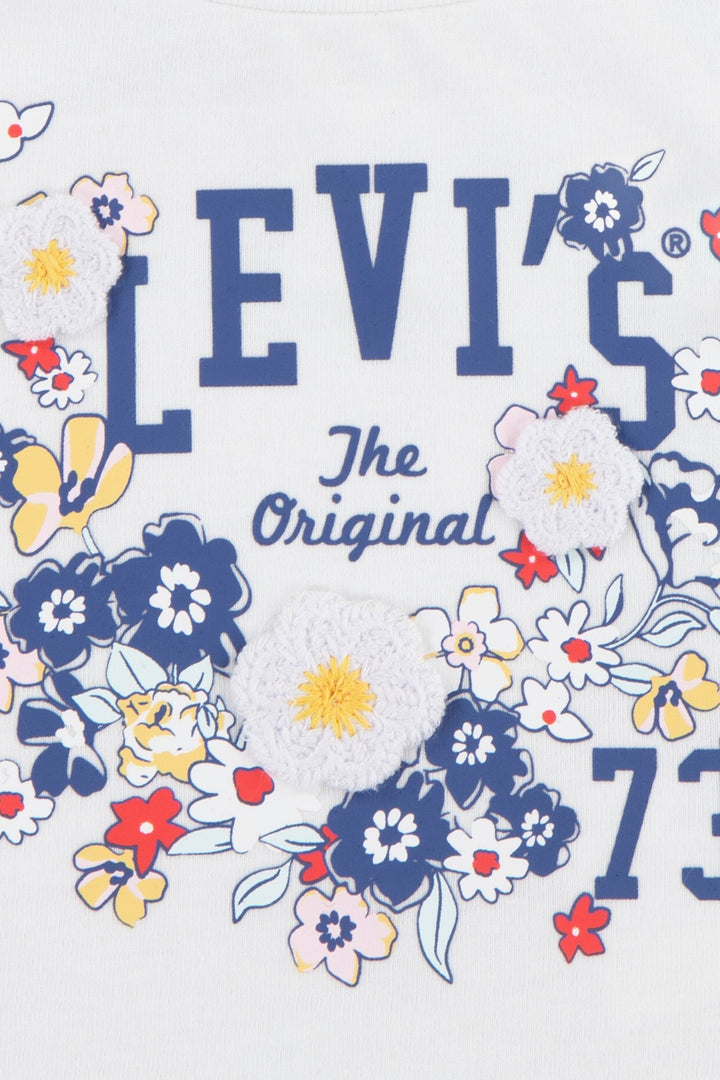 Levi's® White Floral T-Shirt & Denim Shorts - Millie and John