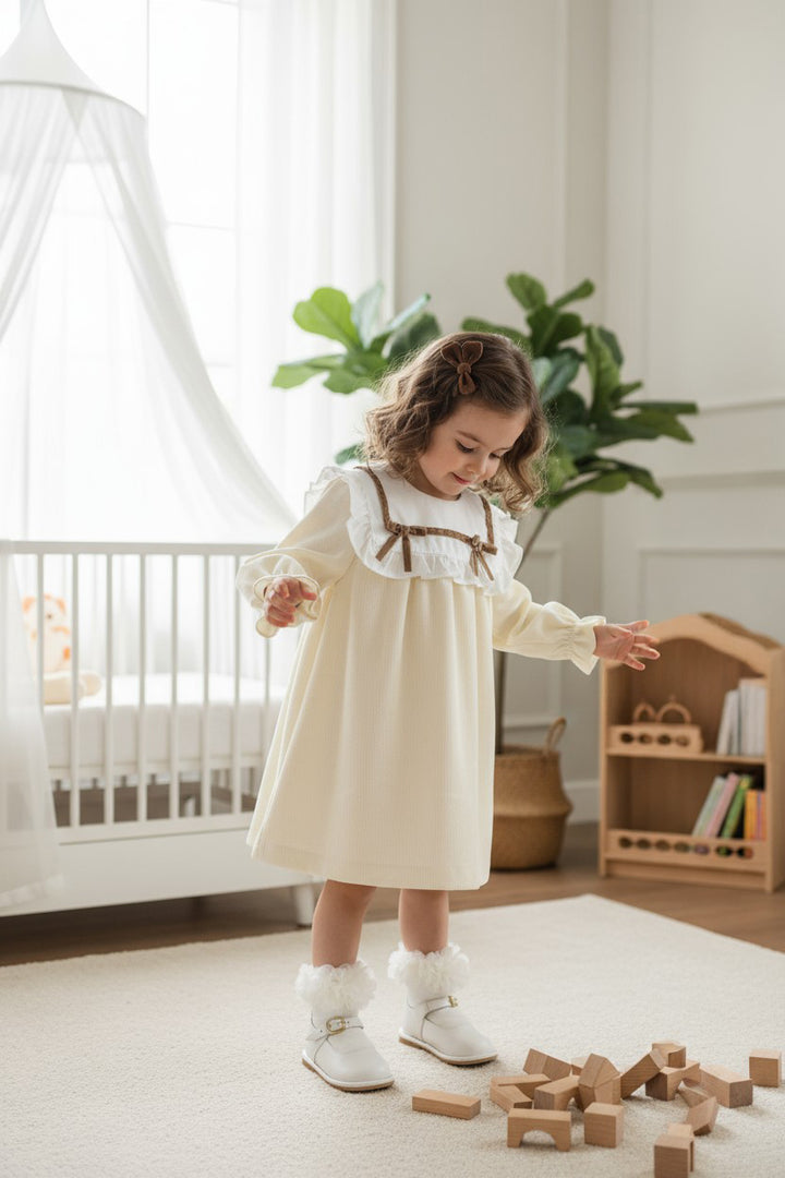 "Lily" Cream Cord Dress
