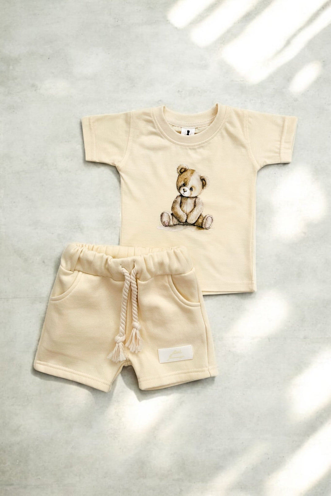 Little Journeys "Arlo" Buttermilk Teddy T-Shirt & Shorts - Millie and John