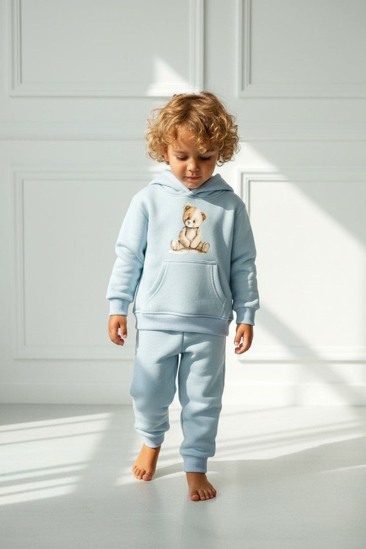 Little Journeys "Bo" Baby Blue Teddy Hoodie &amp; Joggers - Millie and John