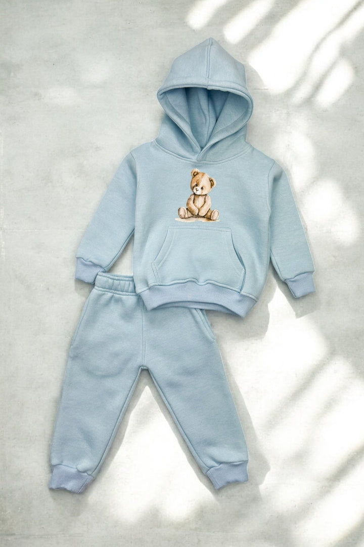 Little Journeys "Bo" Baby Blue Teddy Hoodie &amp; Joggers - Millie and John