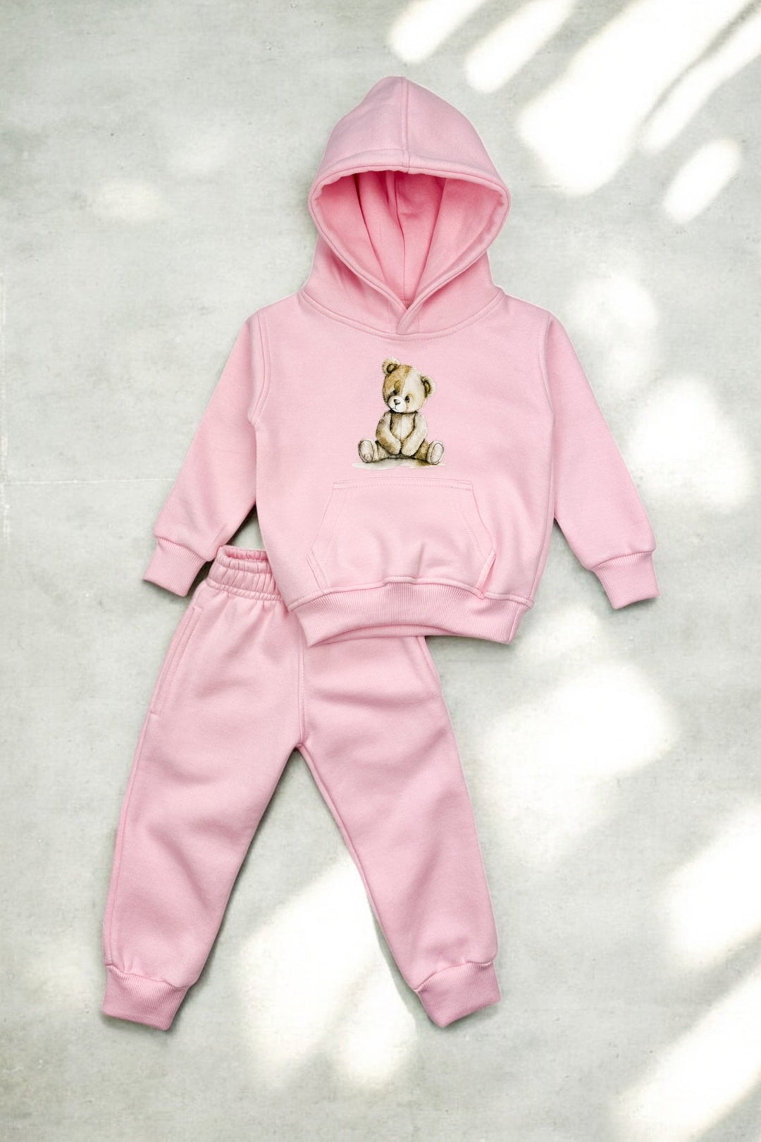 Little Journeys "Bo" Baby Pink Teddy Hoodie & Joggers - Millie and John