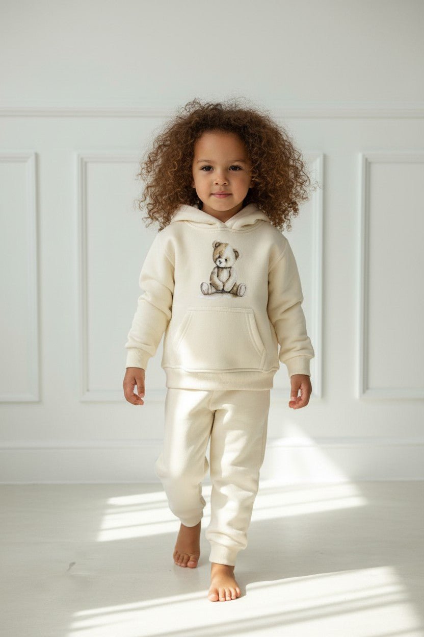 Little Journeys "Bo" Buttermilk Teddy Hoodie & Joggers - Millie and John