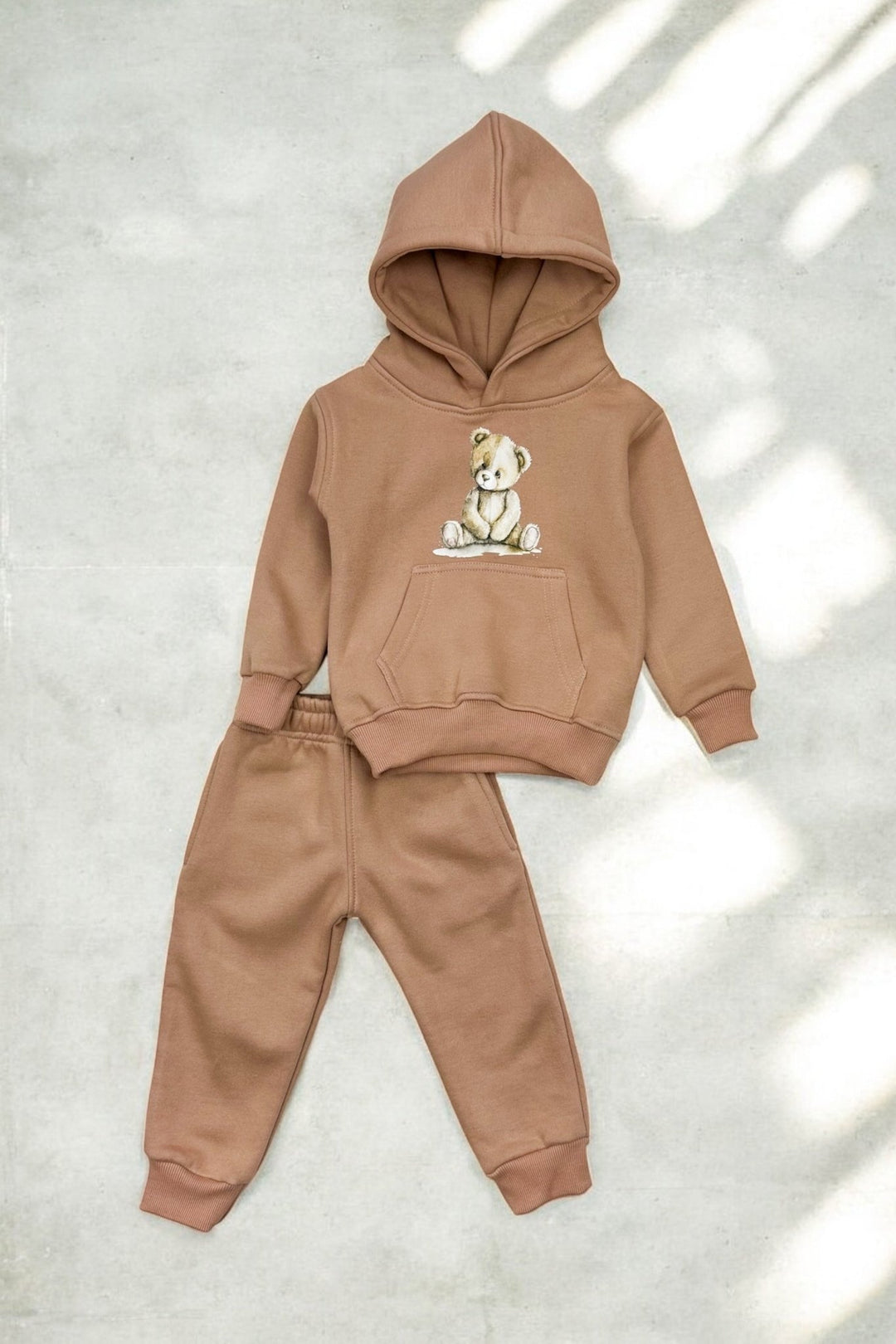 Little Journeys "Bo" Caramel Brown Teddy Hoodie & Joggers - Millie and John