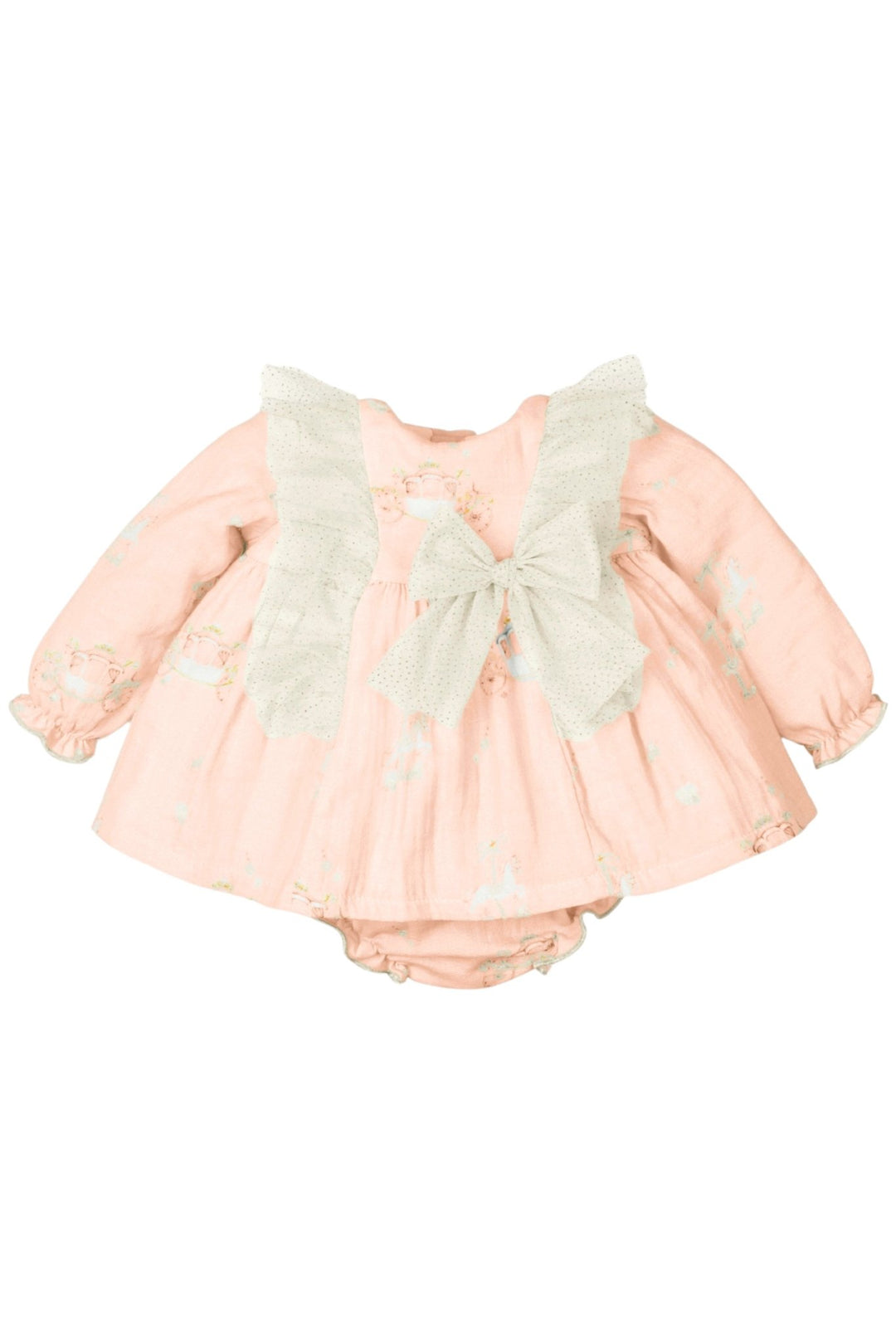 Mac Ilusión "Alessia" Pink Carousel Pony Dress & Bloomers - Millie and John