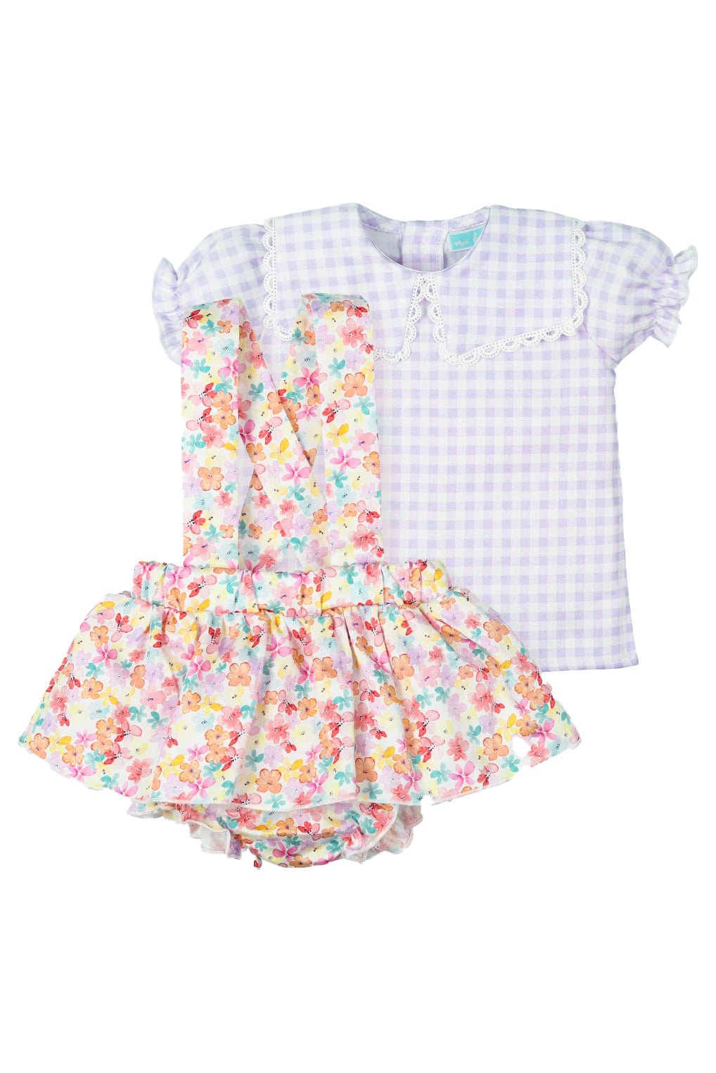 Mac Ilusión "Anabel" Lilac, Lemon & Coral Floral Skirt & Blouse - Millie and John