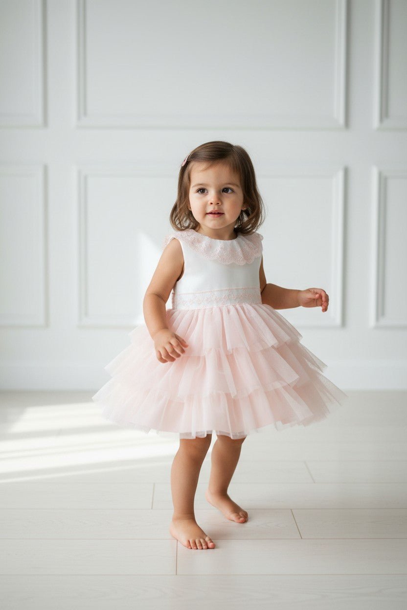 Mac Ilusión "Angela" Pale Pink Tulle Dress - Millie and John