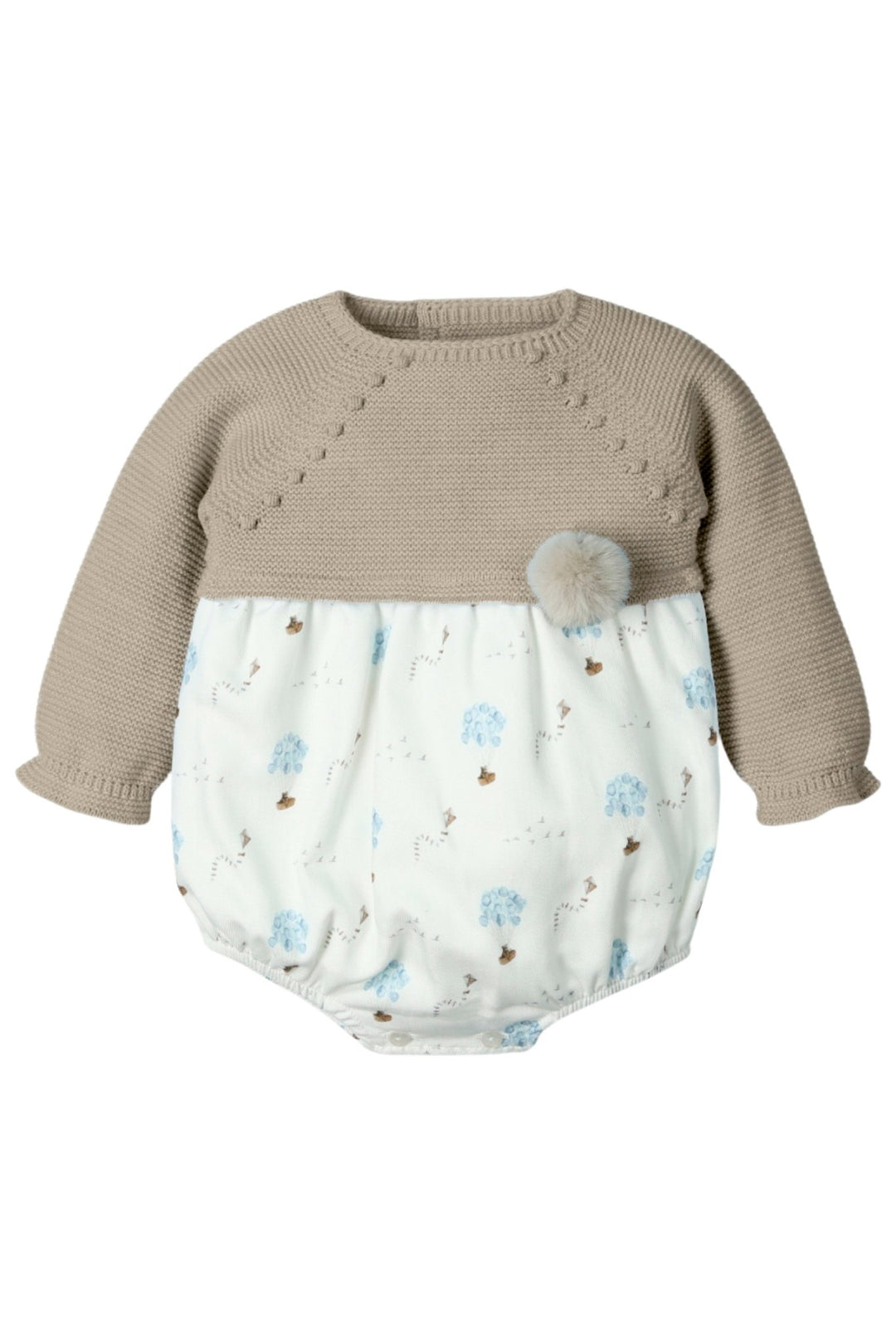 Mac Ilusión "Bailey" Hazelnut Half Knit Romper - Millie and John