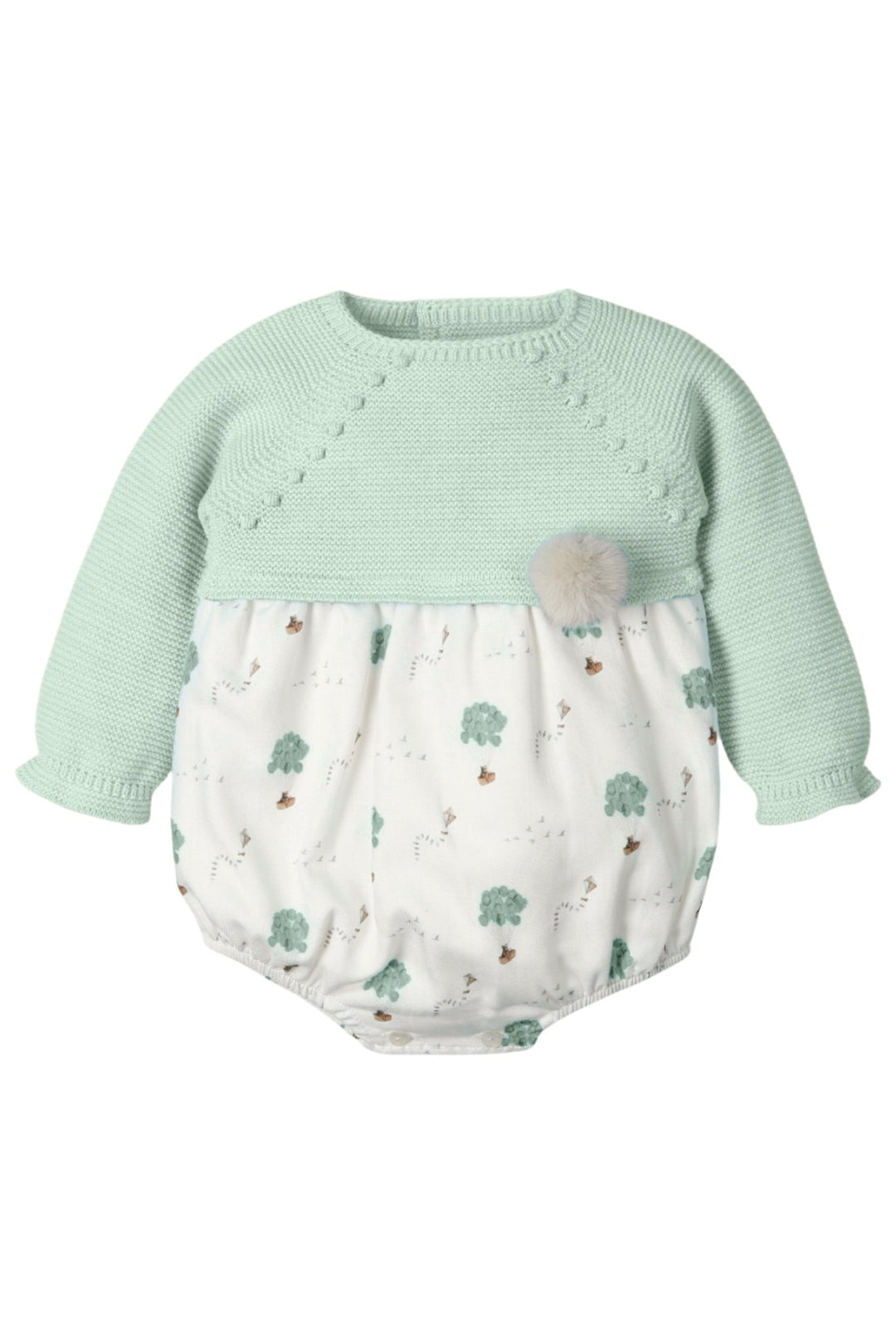 Mac Ilusión "Bailey" Pistachio Half Knit Romper - Millie and John