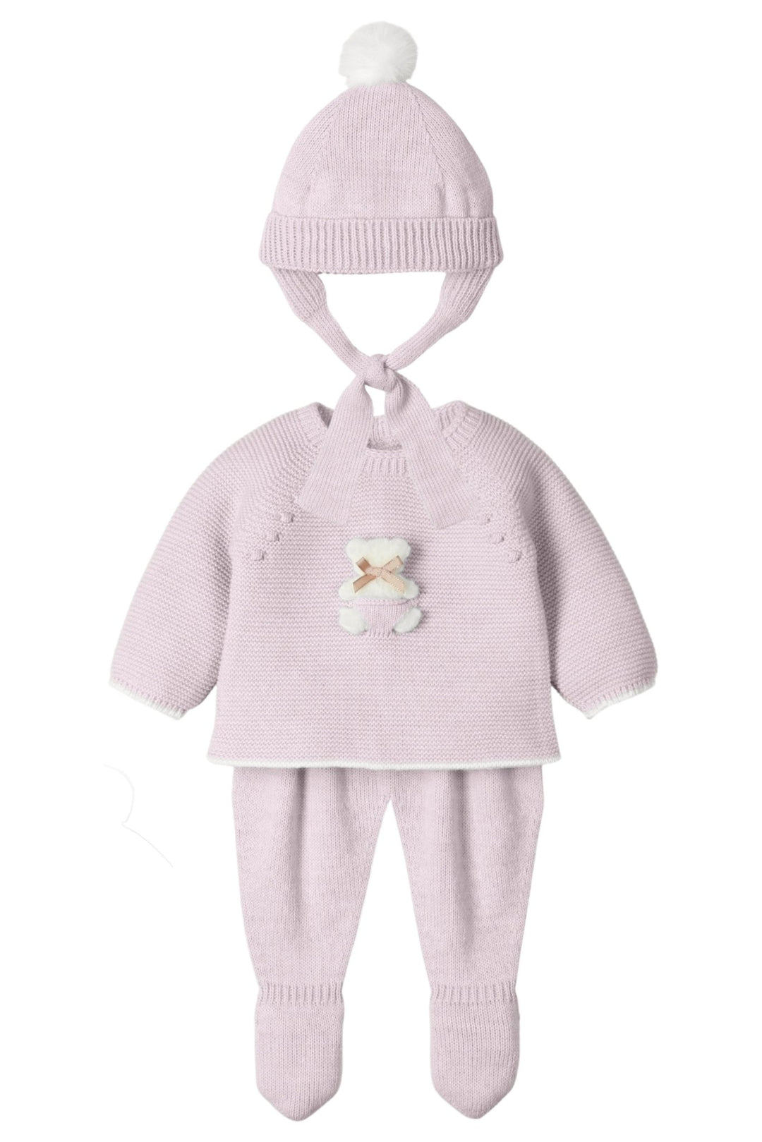 Mac Ilusión "Briar" Mauve Knit Teddy Top, Leggings & Hat - Millie and John