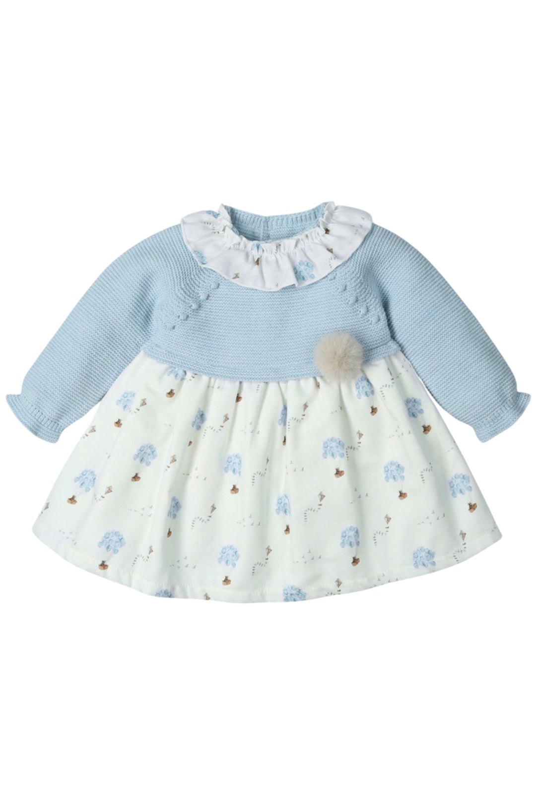 Mac Ilusión "Briella" Cloud Blue Half Knit Dress - Millie and John