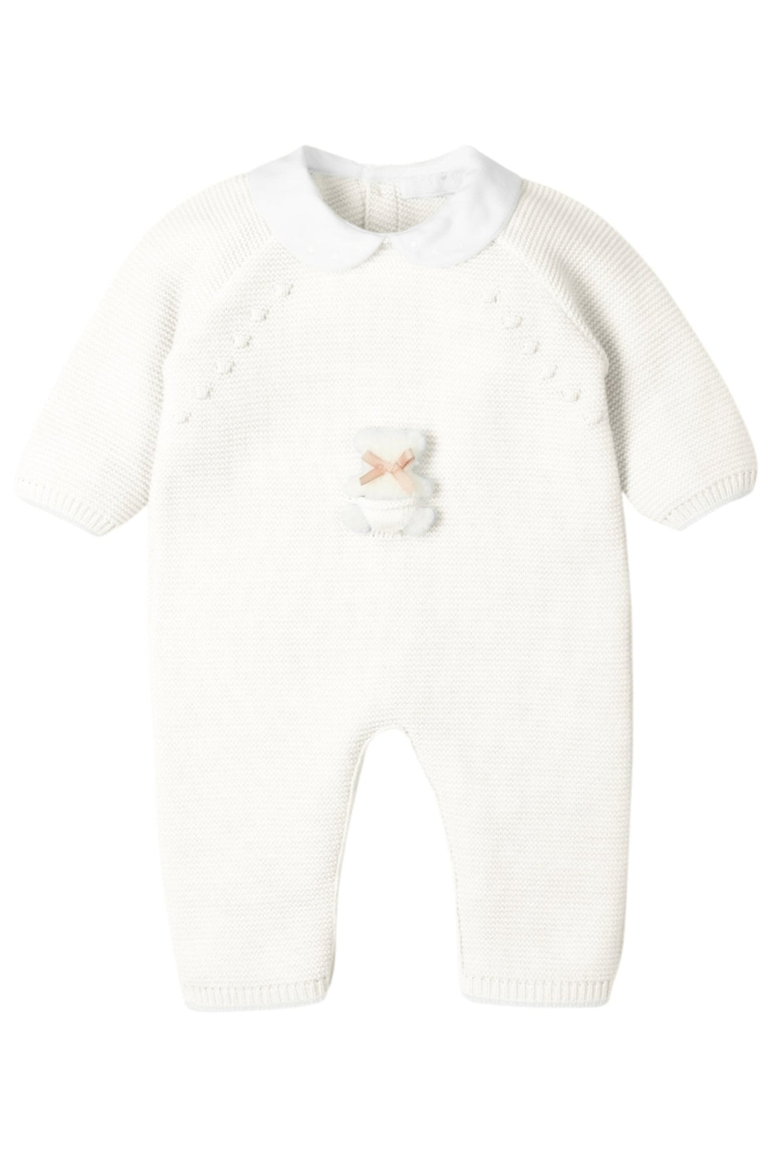 Mac Ilusión "Darby" Ivory Knit Teddy Romper - Millie and John