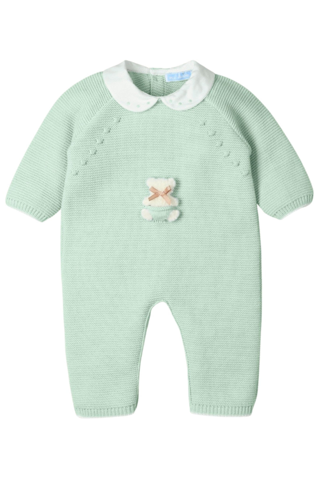 Mac Ilusión "Darby" Pistachio Knit Teddy Romper - Millie and John