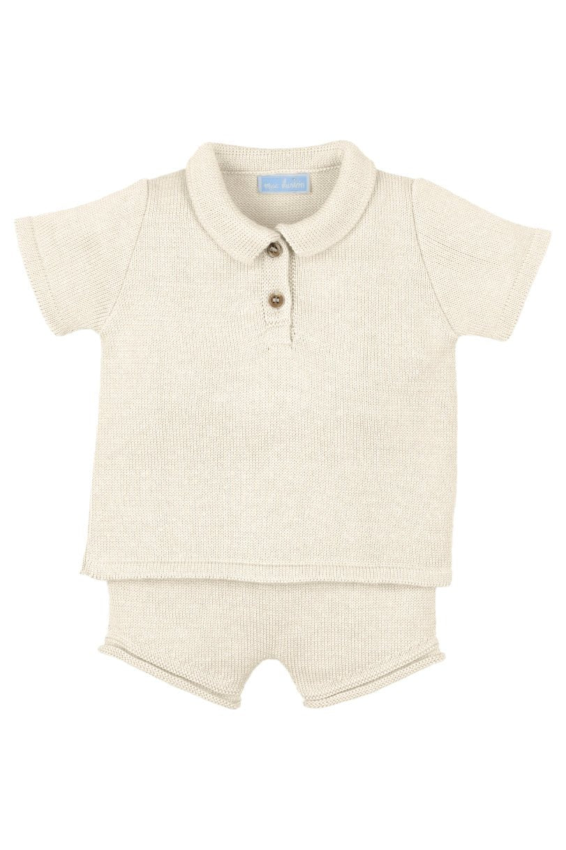Mac Ilusión "Franklin" Sand Knit Polo Shirt & Shorts - Millie and John