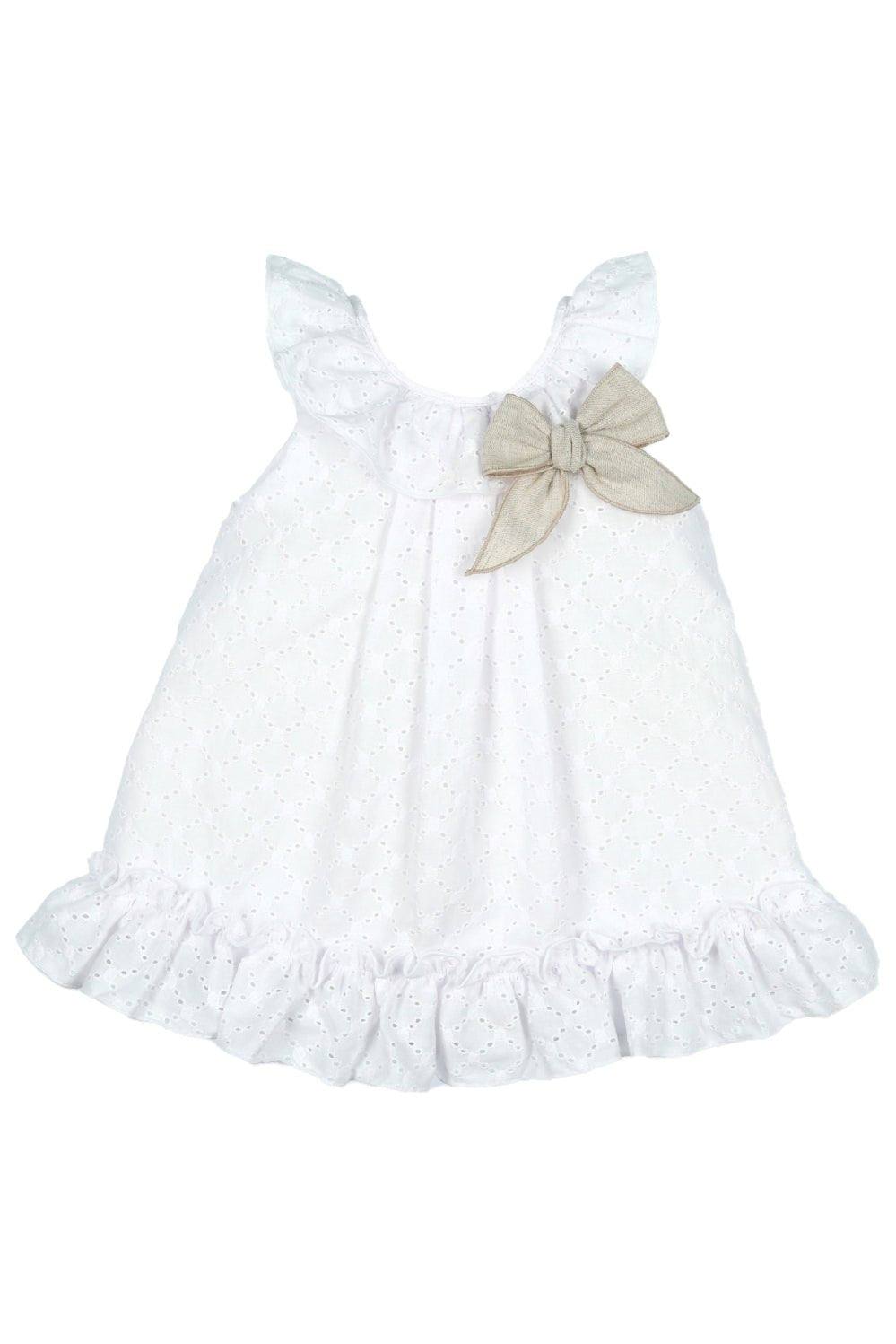 Mac Ilusión "Georgia" White Broderie Anglaise Dress - Millie and John