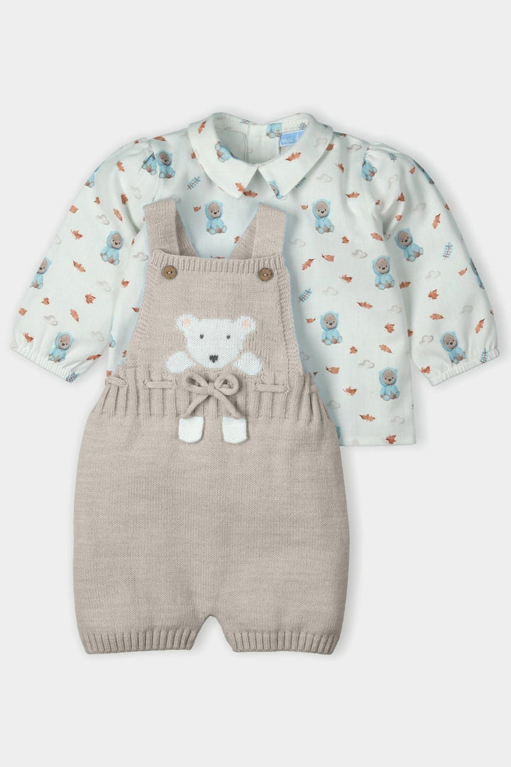 Mac Ilusión "Joseph" Knit Teddy Dungarees & Shirt - Millie and John
