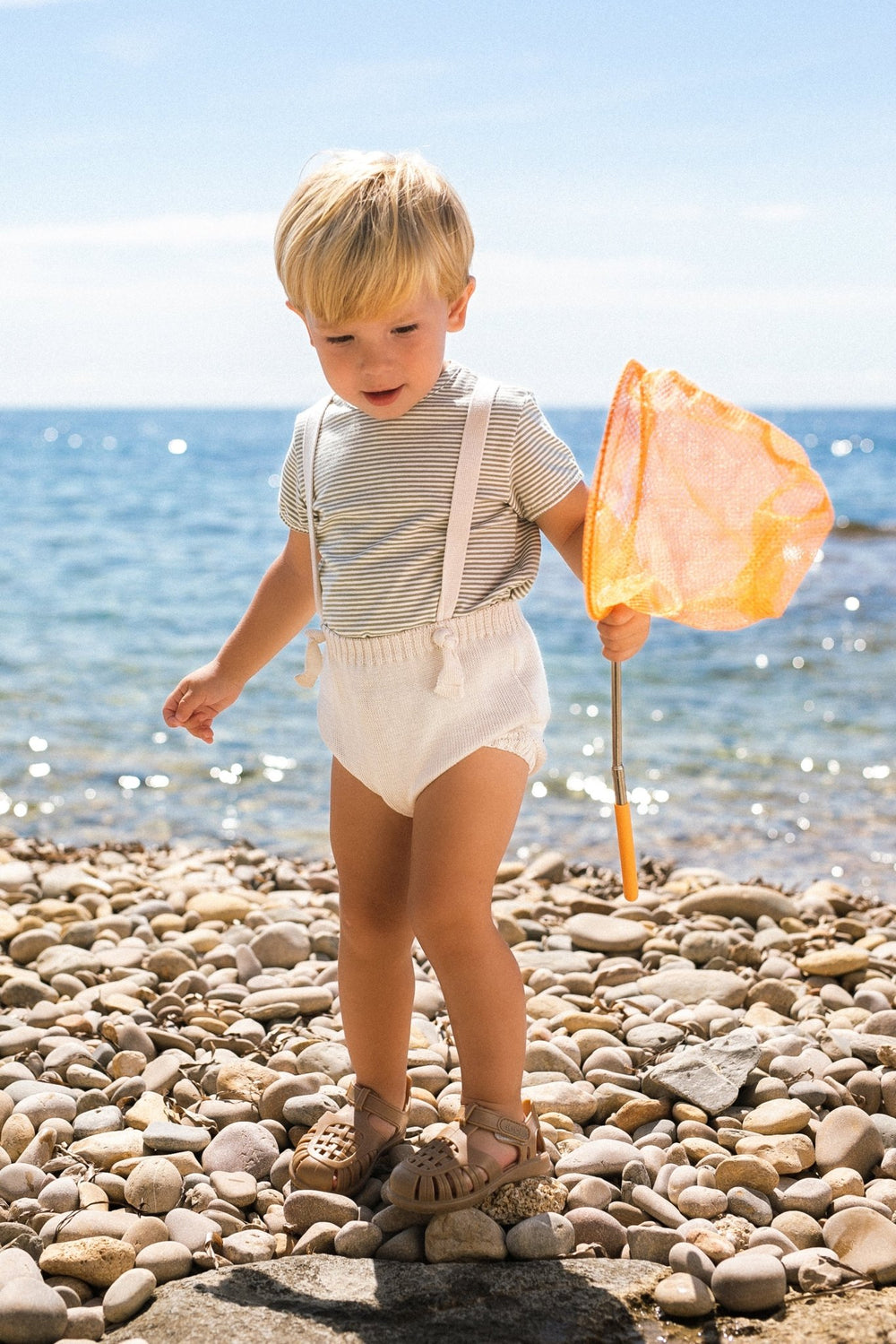 Mac Ilusión "Perry" Olive Green Striped Tee & Knit Jam Pants - Millie and John