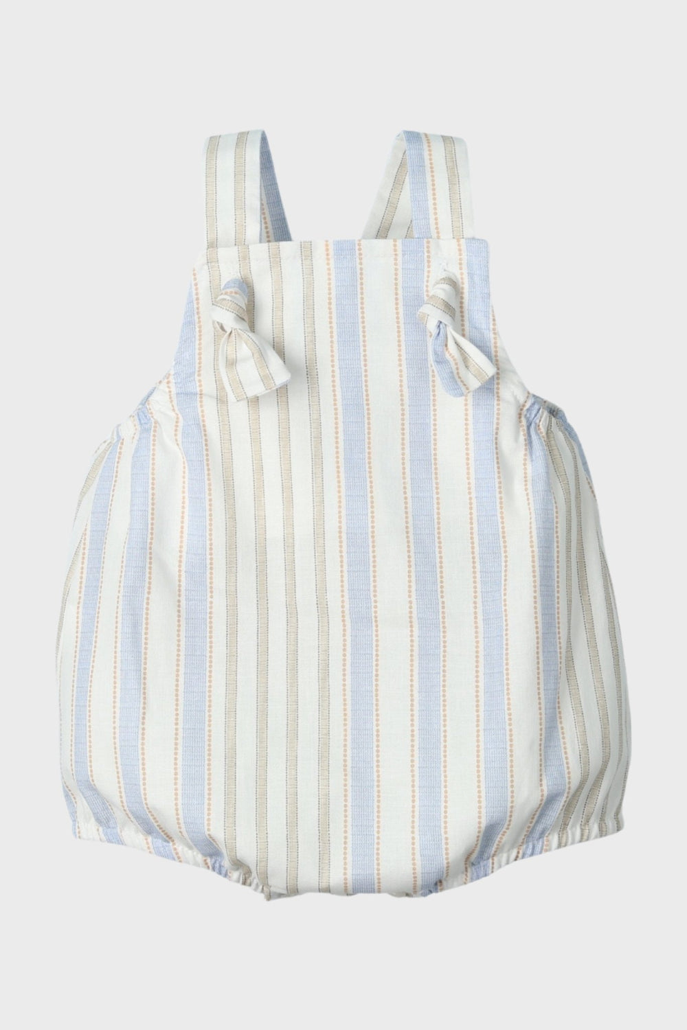 Mac Ilusión "Zack" Blue & Beige Striped Dungaree Romper - Millie and John