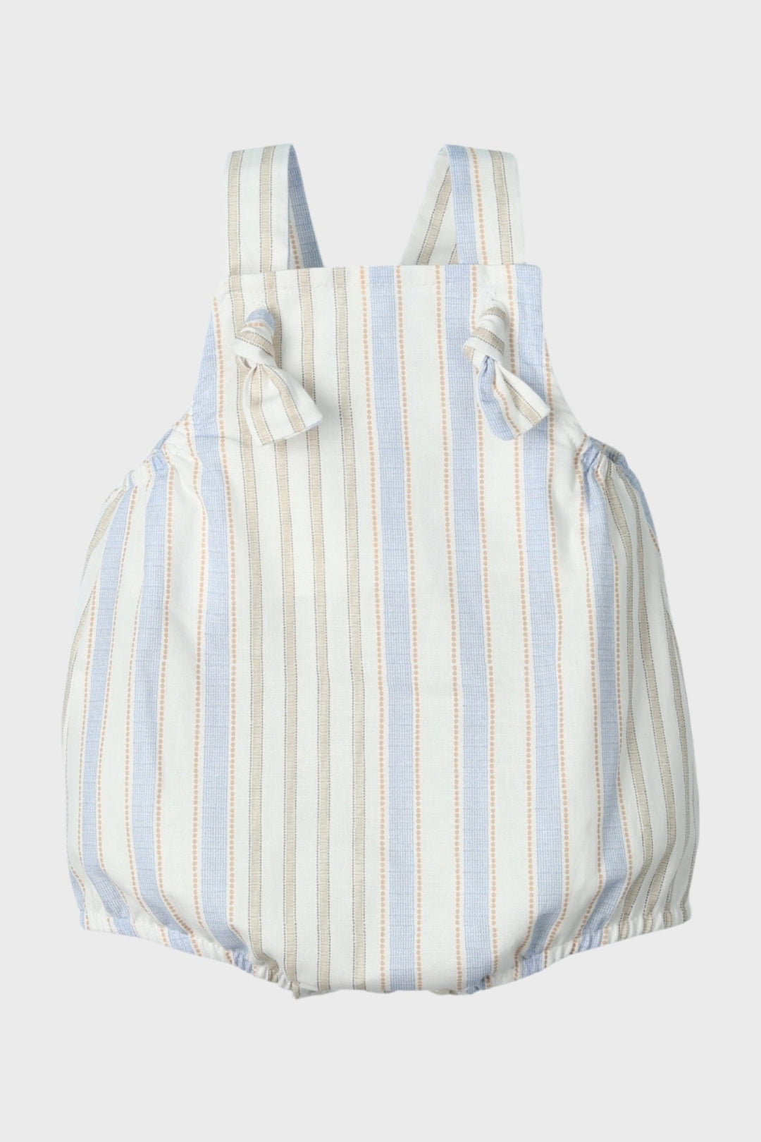 Mac Ilusión "Zack" Blue & Beige Striped Dungaree Romper - Millie and John