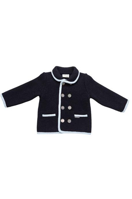 MARAE Kids "Charles" Navy & Light Blue Merino Wool Jacket - Millie and John