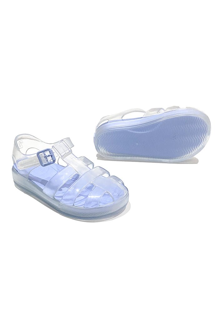 Marena "Monaco" Clear & Blue Jelly Sandals - Millie and John