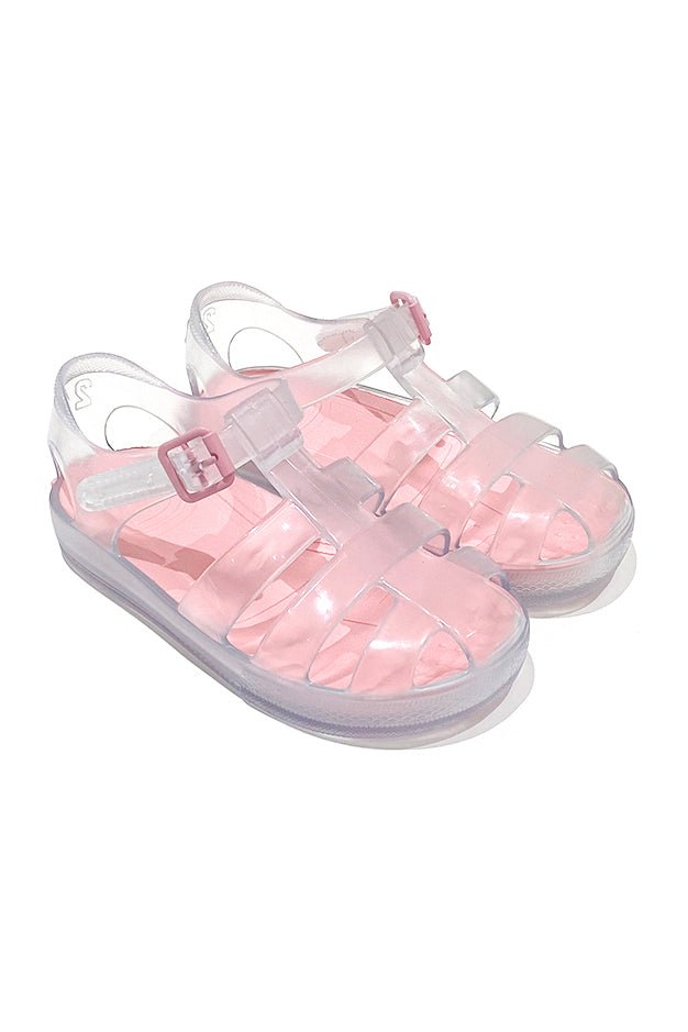 Marena "Monaco" Clear & Pink Jelly Sandals - Millie and John