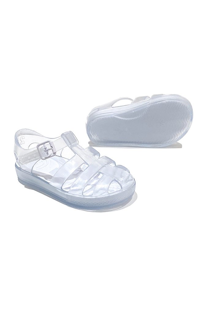 Marena "Monaco" Clear & White Jelly Sandals - Millie and John