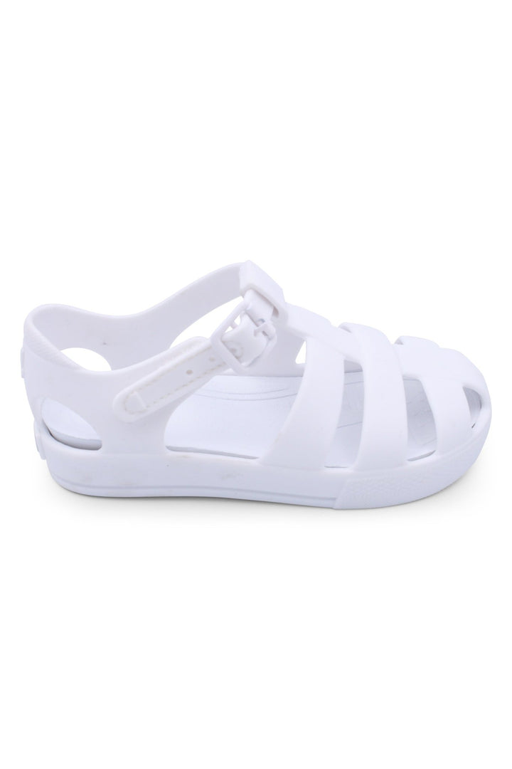 Marena "Monaco" Matte White Jelly Sandals - Millie and John