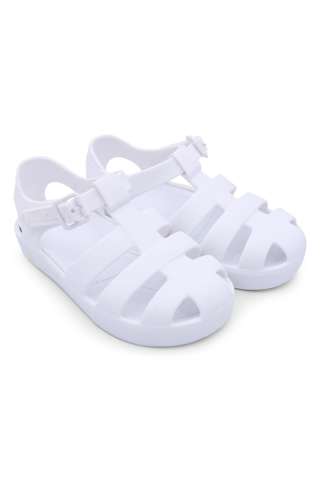 Marena "Monaco" Matte White Jelly Sandals - Millie and John