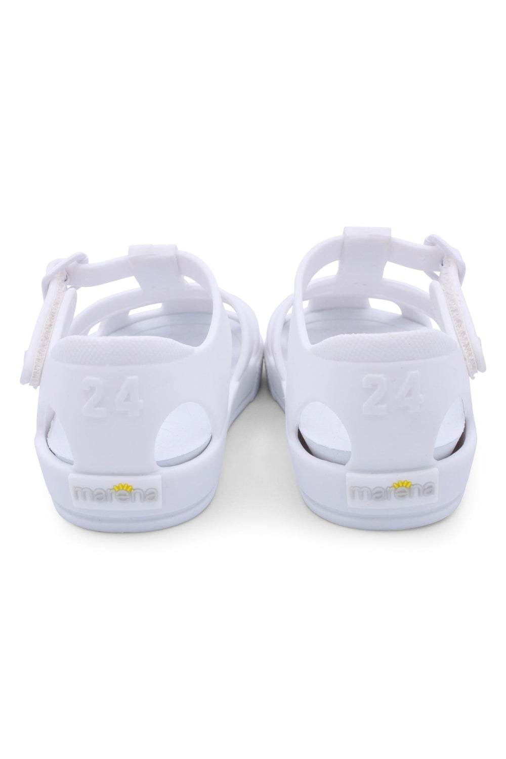 Marena "Monaco" Matte White Jelly Sandals - Millie and John