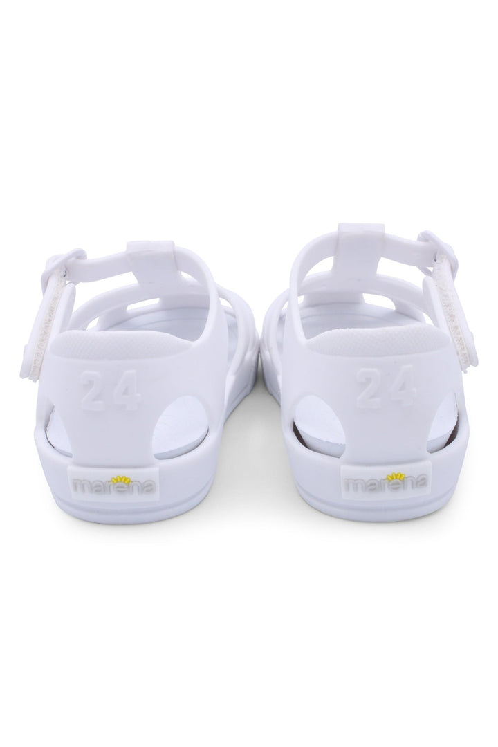 Marena "Monaco" Matte White Jelly Sandals - Millie and John