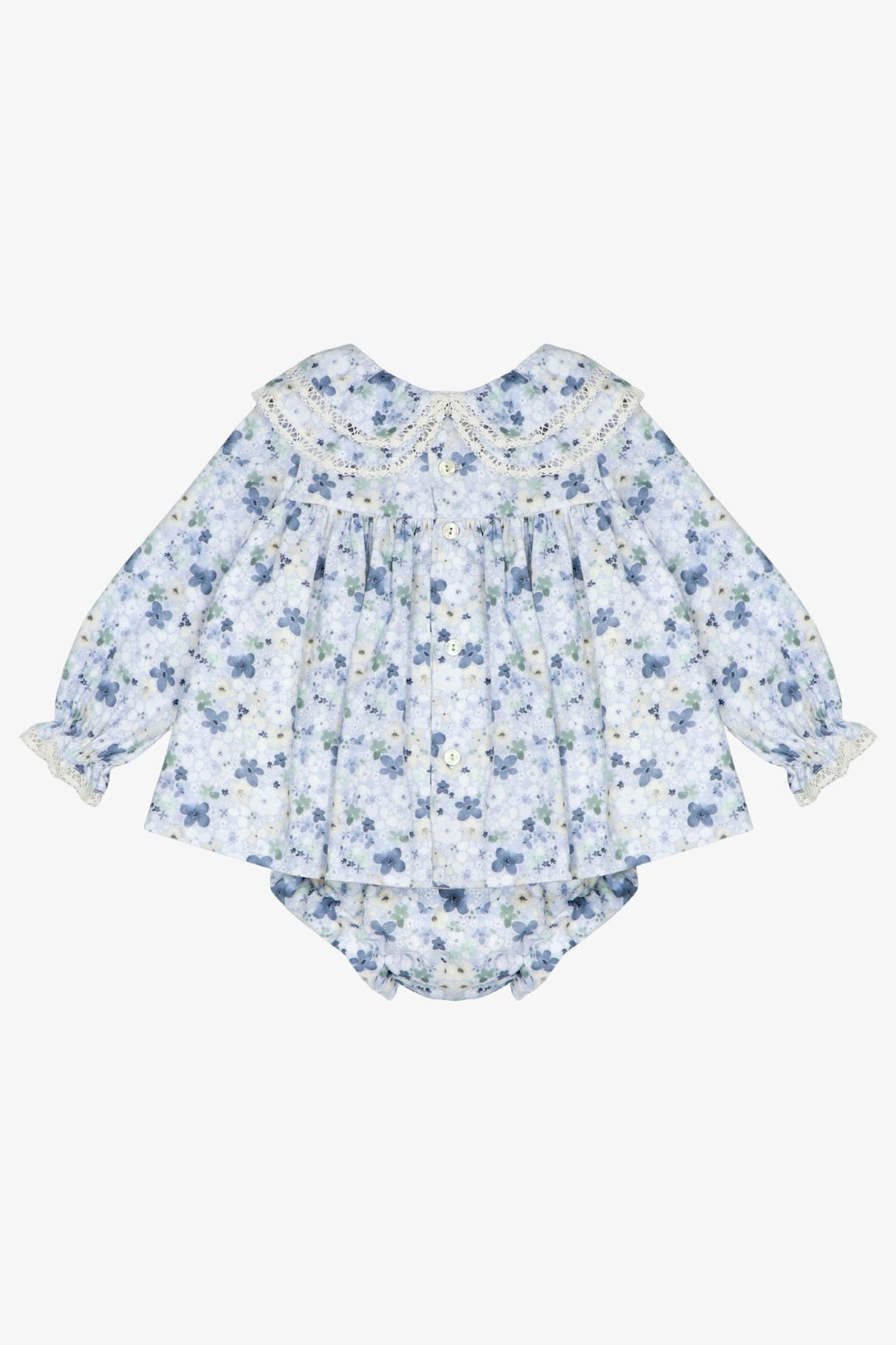 Martín Aranda "Adelaide" Powder Blue Floral Dress &amp; Bloomers - Millie and John