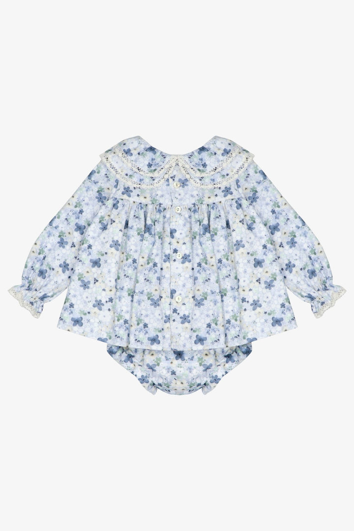 Martín Aranda "Adelaide" Powder Blue Floral Dress &amp; Bloomers - Millie and John