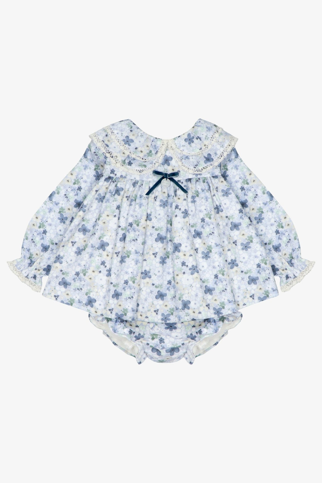 Martín Aranda "Adelaide" Powder Blue Floral Dress & Bloomers - Millie and John