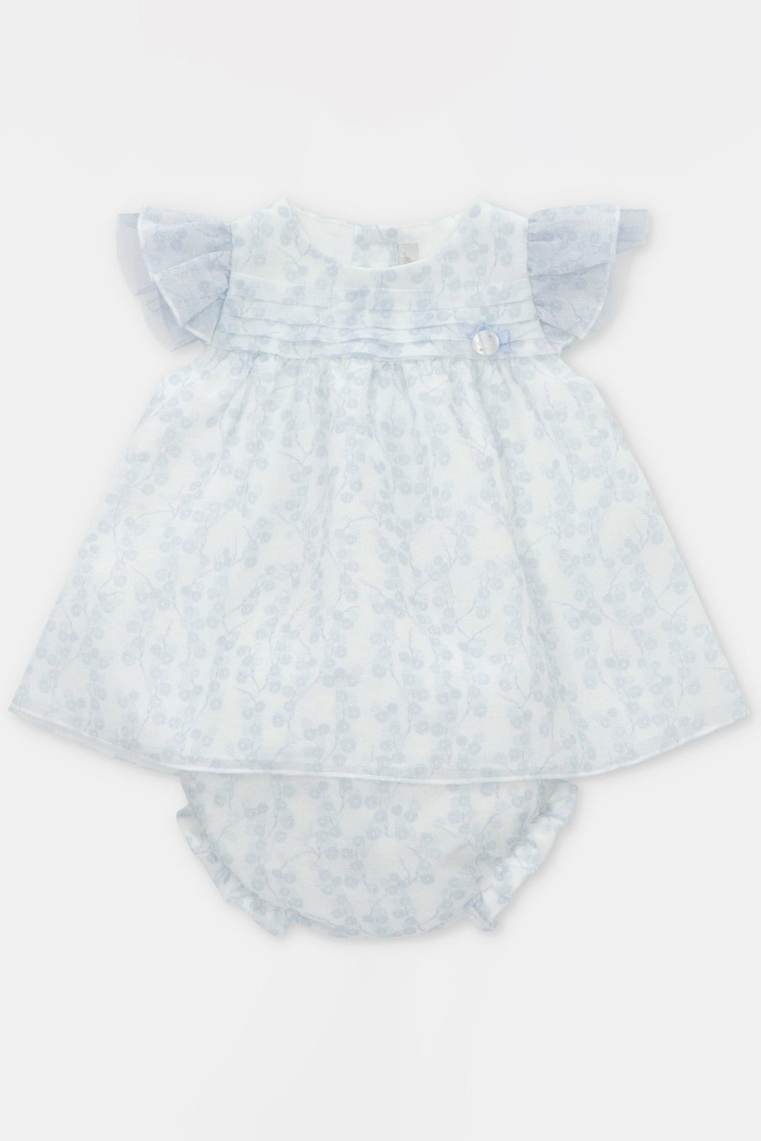 Martín Aranda "Alessandra" Pale Blue Floral Tulle Dress & Bloomers - Millie and John