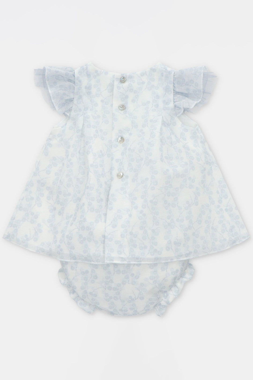 Martín Aranda "Alessandra" Pale Blue Floral Tulle Dress & Bloomers - Millie and John