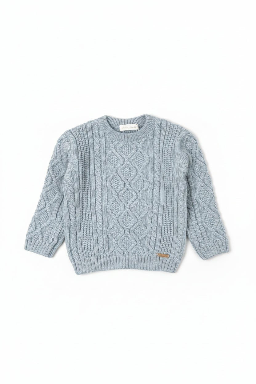 Martín Aranda "Alonzo" Powder Blue Cable Knit Jumper - Millie and John