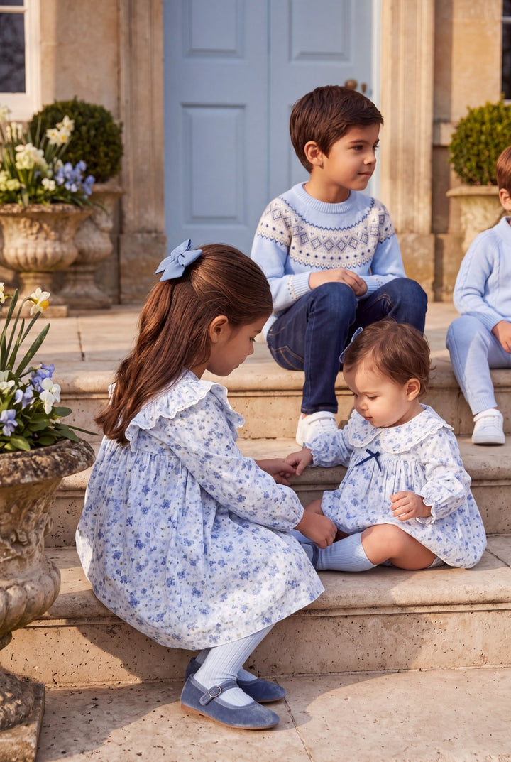 Martín Aranda "Amélie" Powder Blue Floral Dress - Millie and John