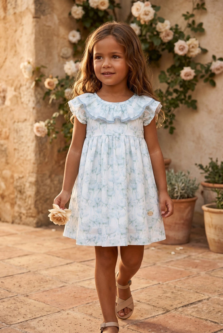 Martín Aranda "Arabella" Blue Watercolour Floral Dress - Millie and John
