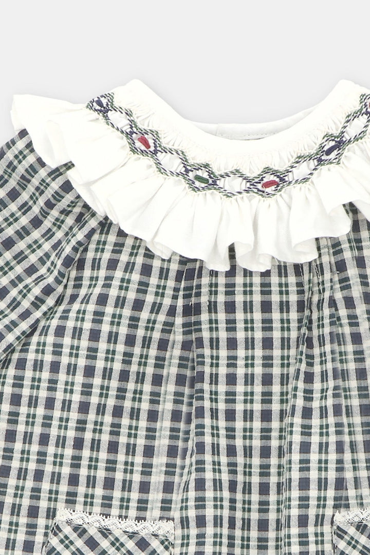 Martín Aranda "Arabella" Navy Tartan Dress & Bloomers - Millie and John