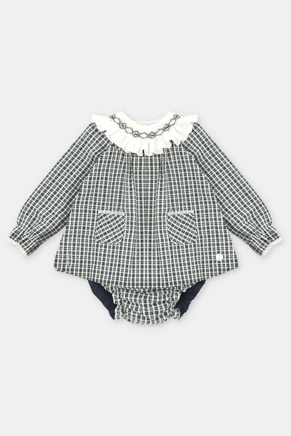 Martín Aranda "Arabella" Navy Tartan Dress & Bloomers - Millie and John