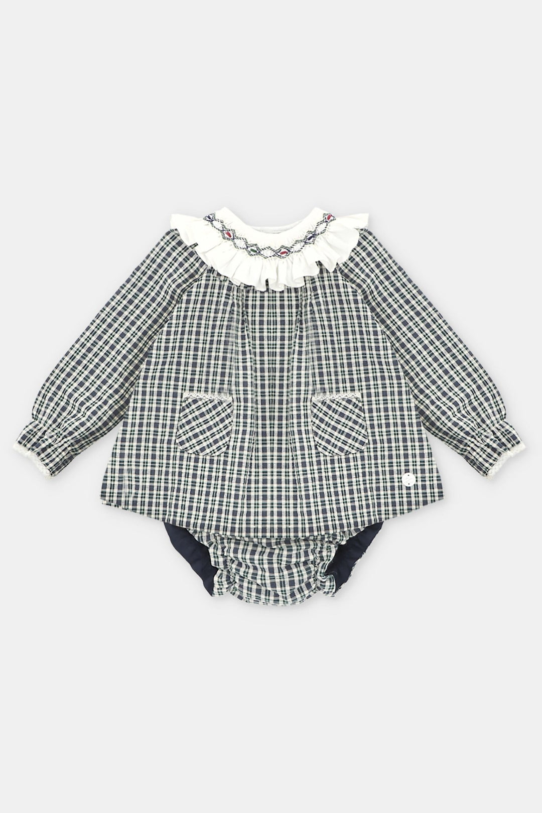 Martín Aranda "Arabella" Navy Tartan Dress & Bloomers - Millie and John