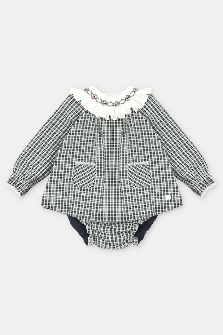 Martín Aranda "Arabella" Navy Tartan Dress & Bloomers - Millie and John