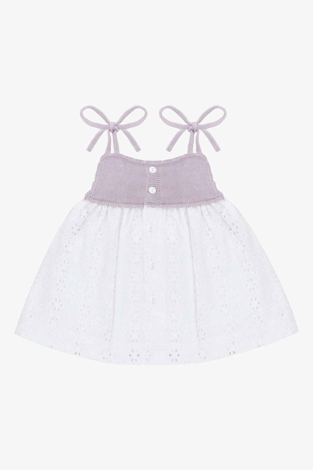 Martín Aranda "Ayla" Lilac Half - Knit Broderie Anglaise Dress - Millie and John