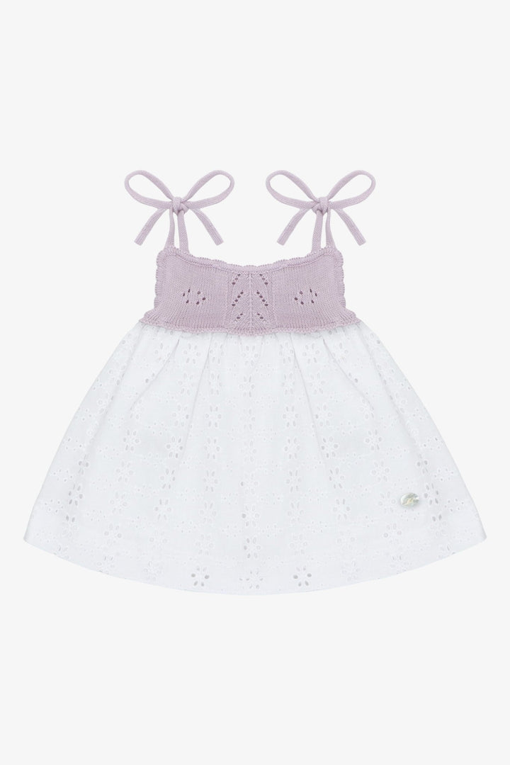 Martín Aranda "Ayla" Lilac Half - Knit Broderie Anglaise Dress - Millie and John