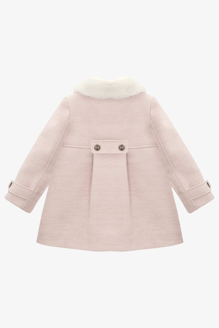 Martín Aranda Ballet Pink Faux Fur Collar Felt Coat - Millie and John