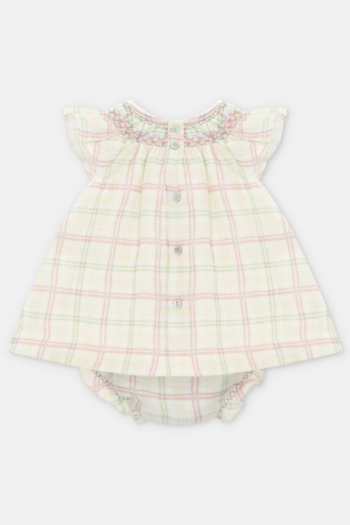 Martín Aranda "Beatrix" Pastel Check Smocked Dress & Bloomers - Millie and John