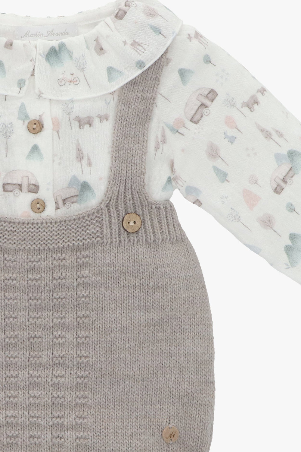 Martín Aranda "Bleu" Winter Print Shirt & Stone Knit Jam Pants - Millie and John