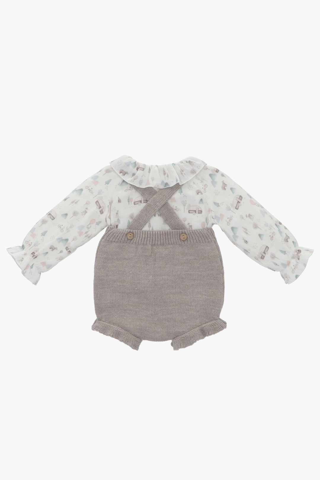 Martín Aranda "Bleu" Winter Print Shirt & Stone Knit Jam Pants - Millie and John